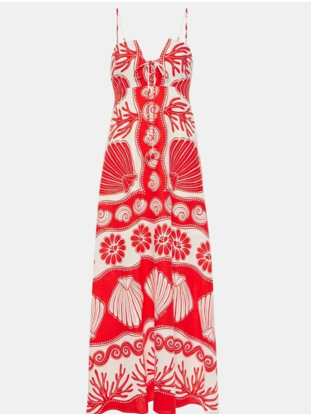 FARM Rio Ainika Shell White Shell Maxi Dress NWT - Picture 2 of 8